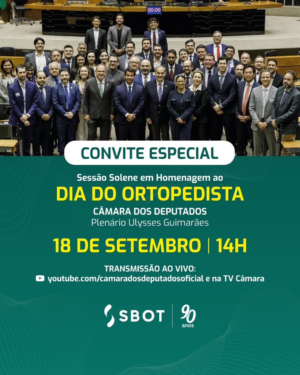 Dia do Ortopedista será celebrado em Sessão Solene na Câmara dos Deputados