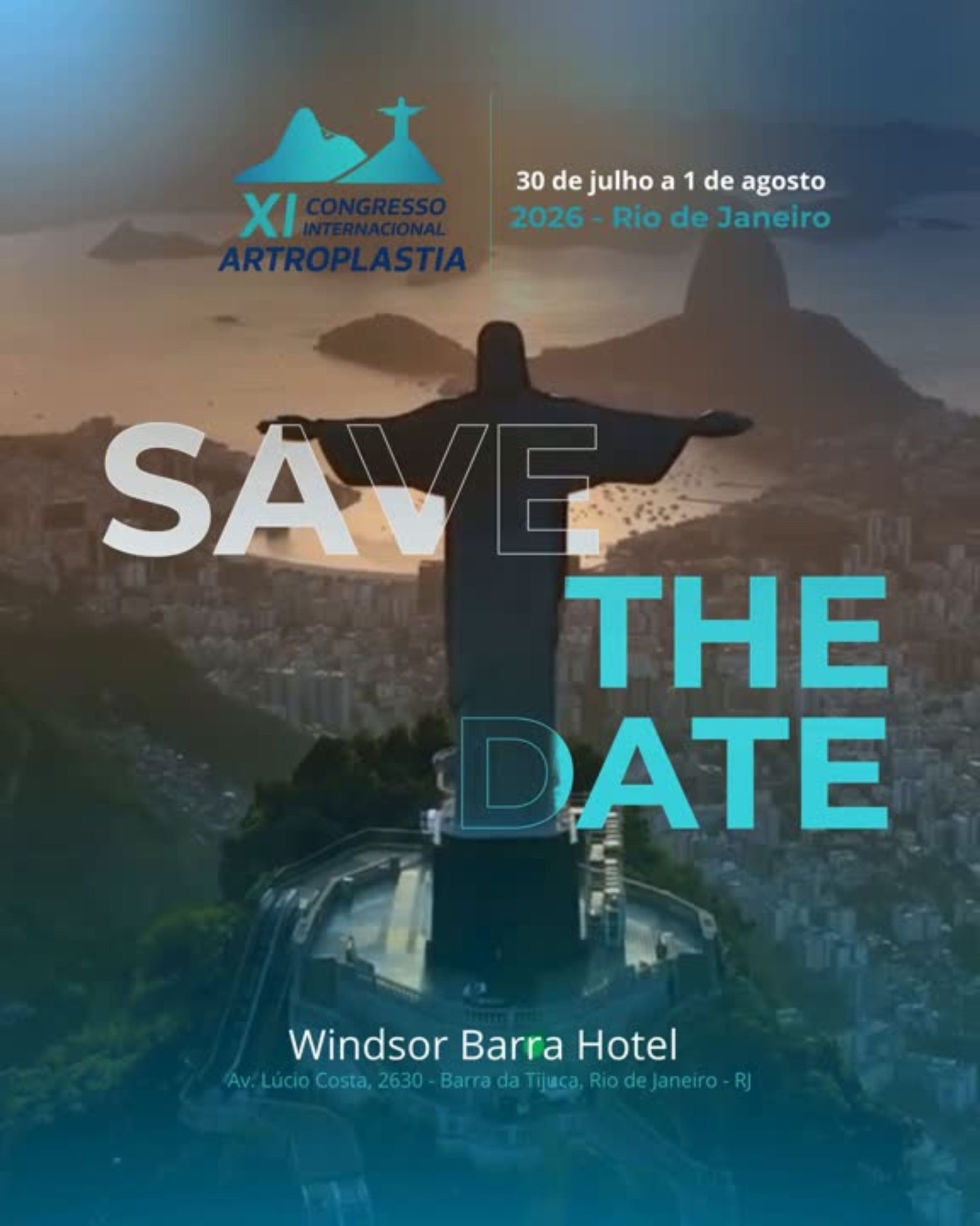 XI Congresso Internacional de Artroplastia acontecerá de 30 de julho a 01 de agosto de 2026